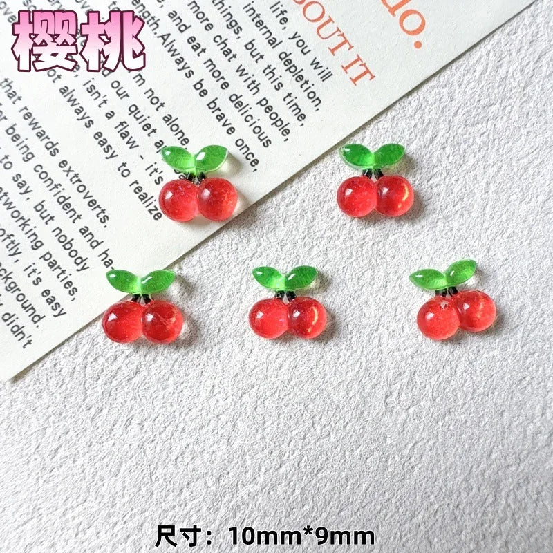 20pcs Mixed 3D Summer Jelly Fruit Nail Art Charms