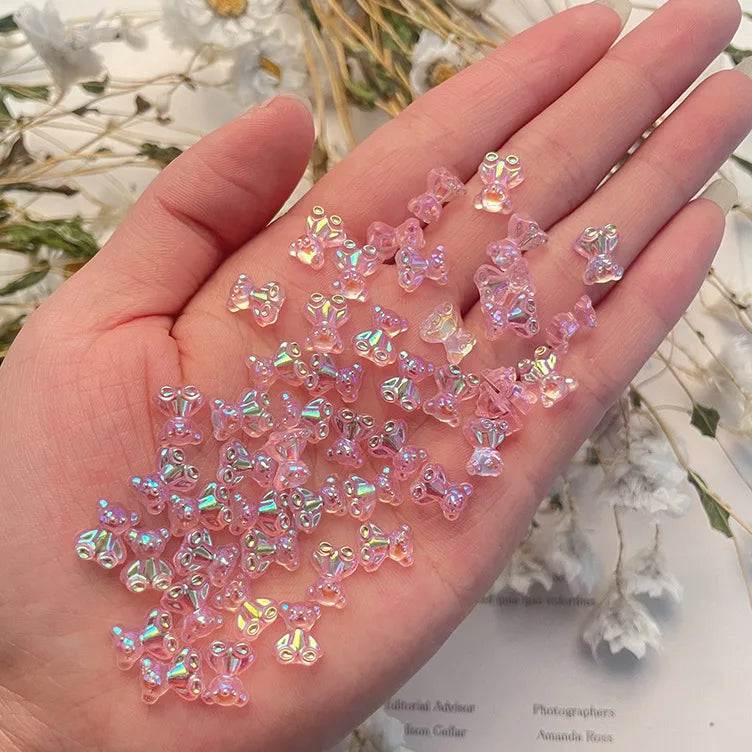 20pcs Aurora Butterfly Flatback Resin 3D Nail Art Charms