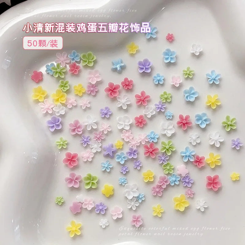 Colorful Resin Frangipani Plumeria Flowers 3D Nail Art Charms