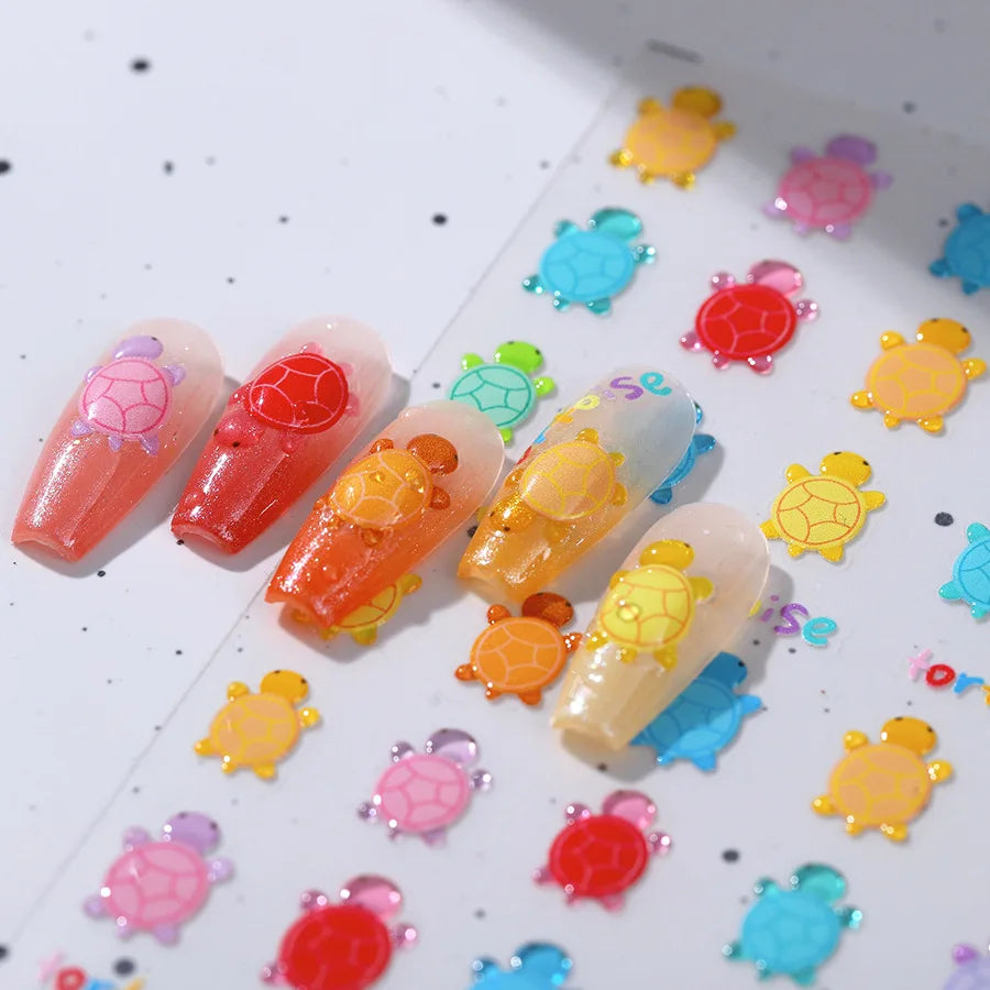 Cute Colorful Honu Sea Turtle Nail Art Decals