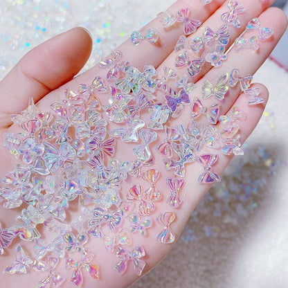 20pcs Aurora Butterfly Flatback Resin 3D Nail Art Charms