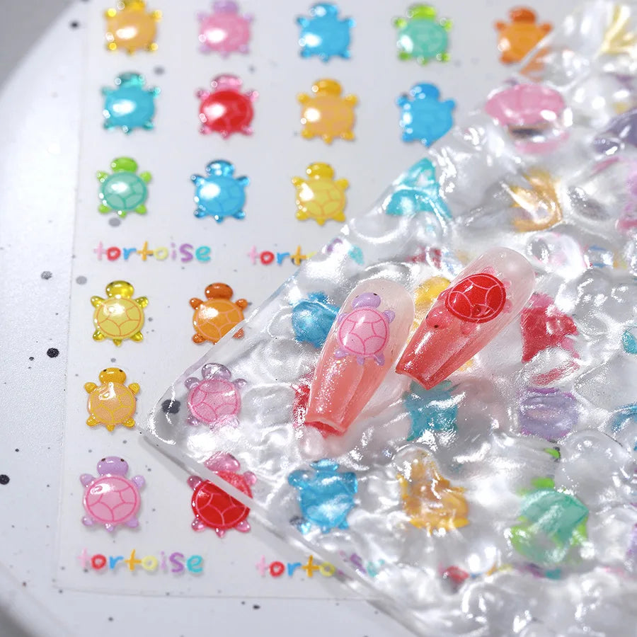 Cute Colorful Honu Sea Turtle Nail Art Decals