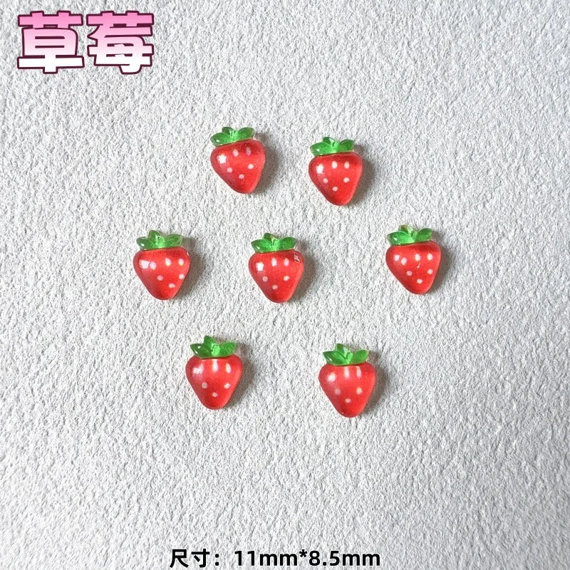 20pcs Mixed 3D Summer Jelly Fruit Nail Art Charms