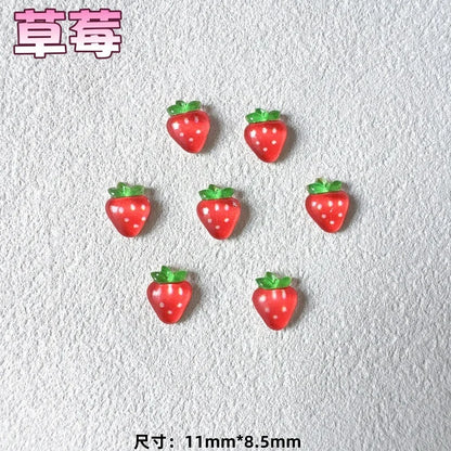 20pcs Mixed 3D Summer Jelly Fruit Nail Art Charms