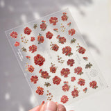 Kawaii Japanese style Pink Sakura 5DSelf-Adhesive Nail Art Decoration Sticker Sakura Peach Blossom Nail Art Decals Accessory DIY