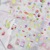 Jelly Fresh Fruit Nail Art Decals Avocado, Grape, Peach, Strawberry, Pear, Pineapple