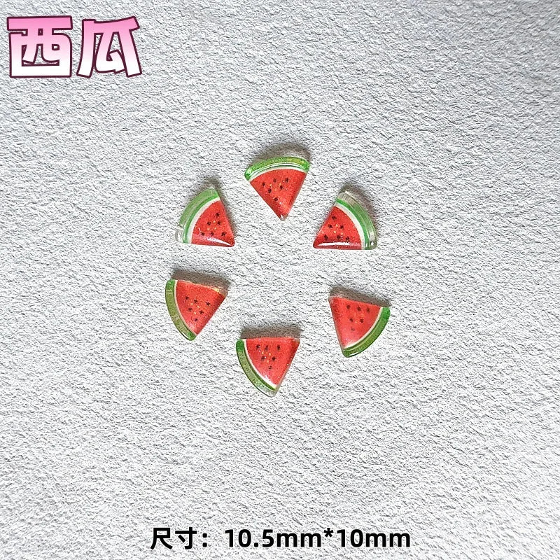 20pcs Mixed 3D Summer Jelly Fruit Nail Art Charms