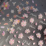Kawaii Japanese style Pink Sakura 5DSelf-Adhesive Nail Art Decoration Sticker Sakura Peach Blossom Nail Art Decals Accessory DIY