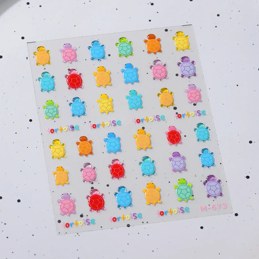 Cute Colorful Honu Sea Turtle Nail Art Decals