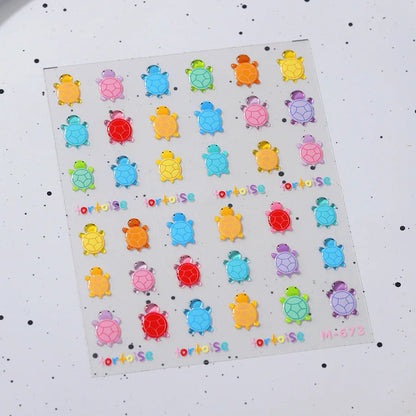 Cute Colorful Honu Sea Turtle Nail Art Decals