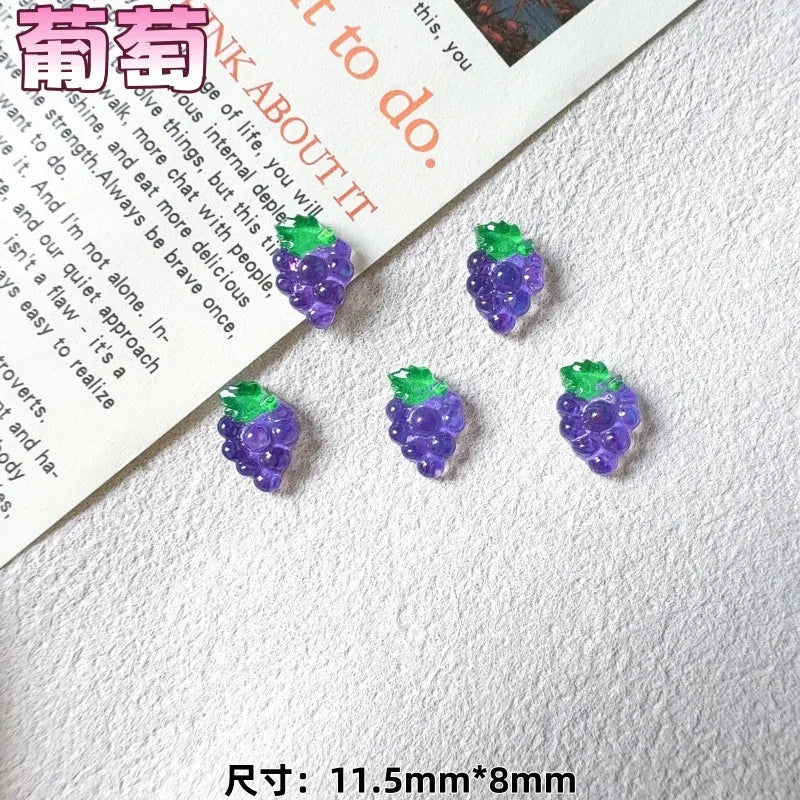 20pcs Mixed 3D Summer Jelly Fruit Nail Art Charms