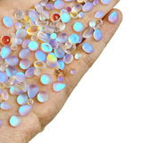 30pcs Rare Opalescent Blue Droplet Moon Stone Nail Charms for Professional Manicures