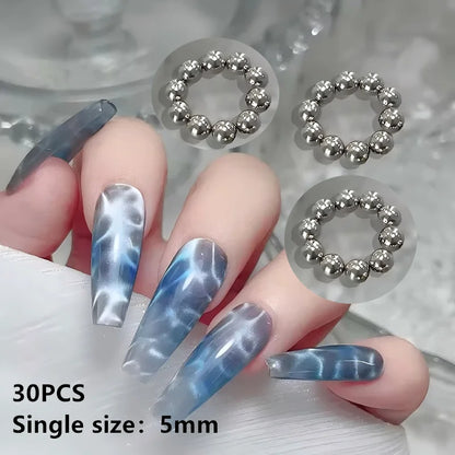 10 Pcs Water Ripple Cat Eye Magnetic Beads for Nail Art