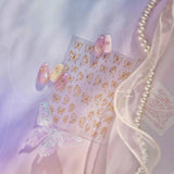 Jelly Exquisite Transparent Gold Plated Butterfly 3D Nail Art Decals