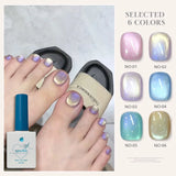 Fairytale Pastel Cloud Glass Bead Pink Purple Blue Cat Eye Gel Polish