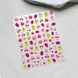 Jelly Fresh Fruit Nail Art Decals Avocado, Grape, Peach, Strawberry, Pear, Pineapple