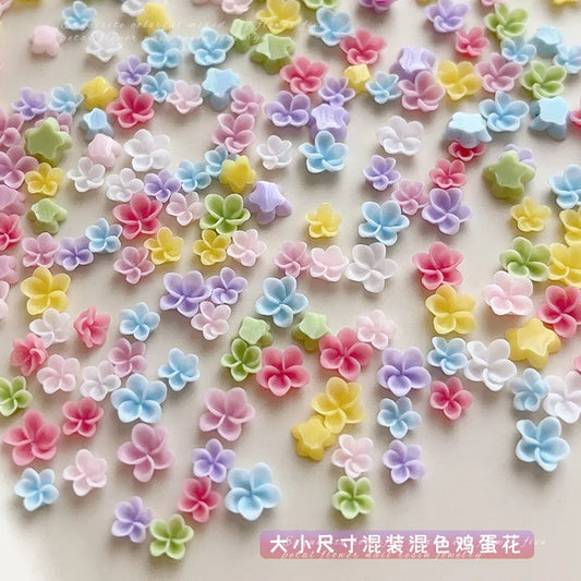 Colorful Resin Frangipani Plumeria Flowers 3D Nail Art Charms