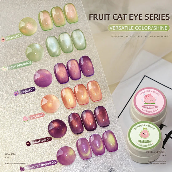 Jewel Fruit Cat Eye Gel Nail Polish, 3g Shifting Holographic Gel Nail Polish