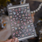 Kawaii Japanese style Pink Sakura 5DSelf-Adhesive Nail Art Decoration Sticker Sakura Peach Blossom Nail Art Decals Accessory DIY