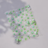 Opalescent Lucky Green Four Leaf Closer Watercolor Nail Art Decals
