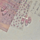 Kawaii Japanese style Pink Sakura 5DSelf-Adhesive Nail Art Decoration Sticker Sakura Peach Blossom Nail Art Decals Accessory DIY