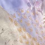 Jelly Exquisite Transparent Gold Plated Butterfly 3D Nail Art Decals
