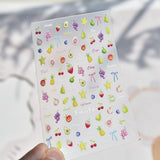 Jelly Fresh Fruit Nail Art Decals Avocado, Grape, Peach, Strawberry, Pear, Pineapple
