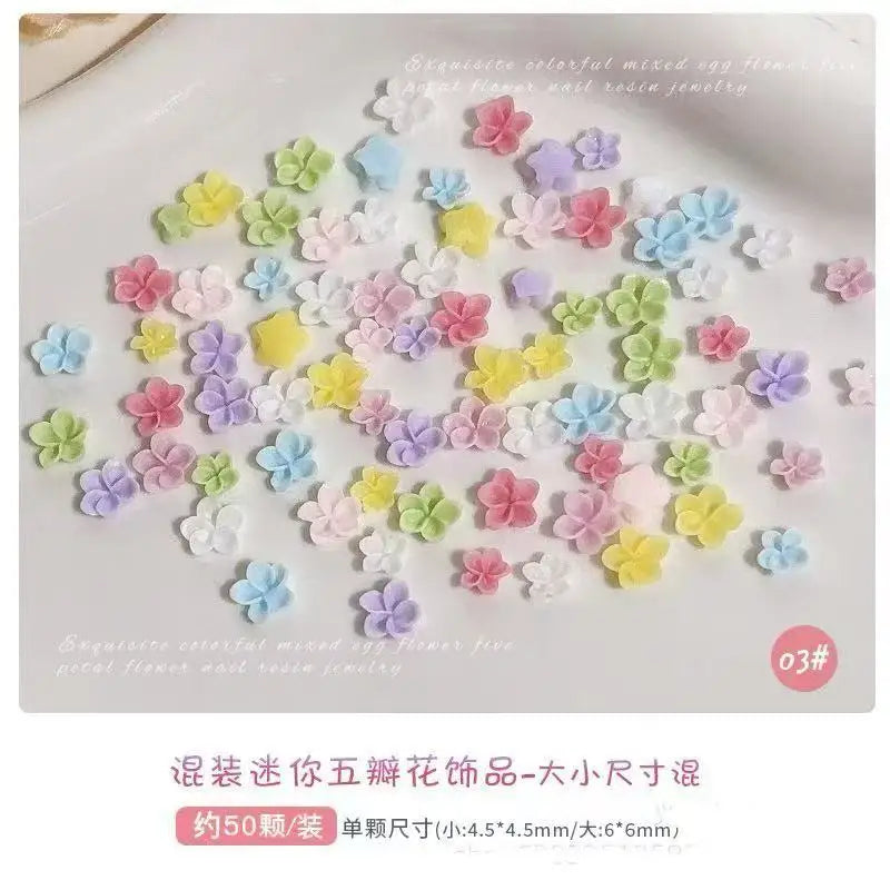 Colorful Resin Frangipani Plumeria Flowers 3D Nail Art Charms