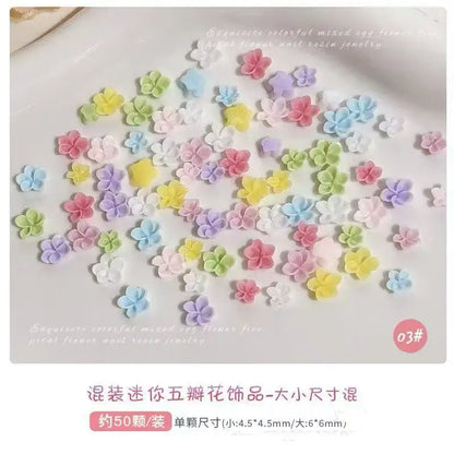Colorful Resin Frangipani Plumeria Flowers 3D Nail Art Charms