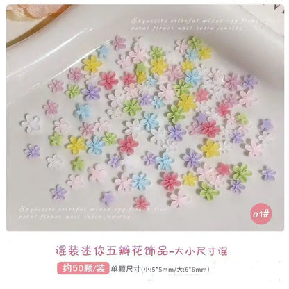 Colorful Resin Frangipani Plumeria Flowers 3D Nail Art Charms