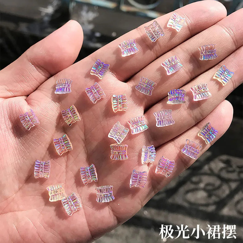20pcs Aurora Butterfly Flatback Resin 3D Nail Art Charms