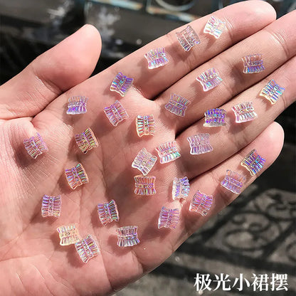 20pcs Aurora Butterfly Flatback Resin 3D Nail Art Charms