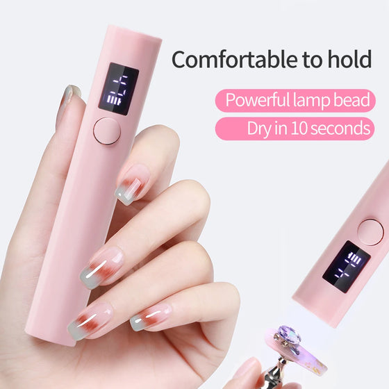 Handheld Mini UV LED Nail Lamp, Portable Nail Dryer for All Gel Polish, Manicure Nail Art