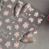 Kawaii Japanese style Pink Sakura 5DSelf-Adhesive Nail Art Decoration Sticker Sakura Peach Blossom Nail Art Decals Accessory DIY