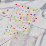 Jelly Fresh Fruit Nail Art Decals Avocado, Grape, Peach, Strawberry, Pear, Pineapple