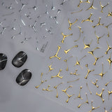 Irregular Molten Metal-Look Silver Gold 3D Nail Art Decals