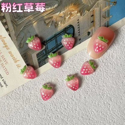 20pcs Mixed 3D Summer Jelly Fruit Nail Art Charms