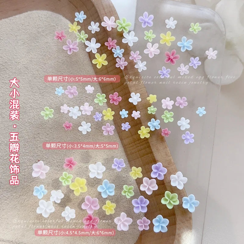 Colorful Resin Frangipani Plumeria Flowers 3D Nail Art Charms