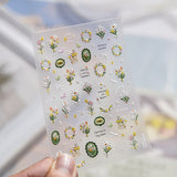 Kawaii Japanese style Pink Sakura 5DSelf-Adhesive Nail Art Decoration Sticker Sakura Peach Blossom Nail Art Decals Accessory DIY