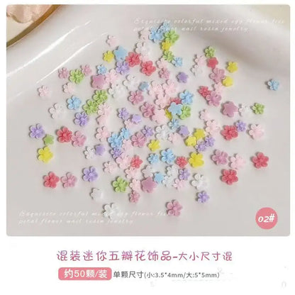 Colorful Resin Frangipani Plumeria Flowers 3D Nail Art Charms
