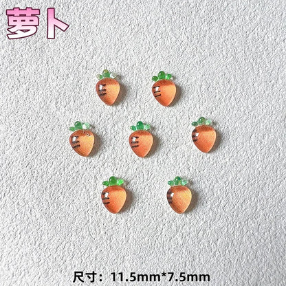 20pcs Mixed 3D Summer Jelly Fruit Nail Art Charms