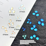 30pcs Rare Opalescent Blue Droplet Moon Stone Nail Charms for Professional Manicures