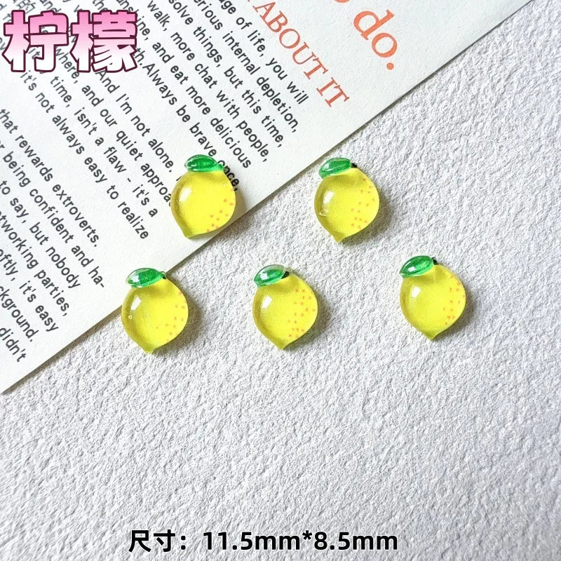 20pcs Mixed 3D Summer Jelly Fruit Nail Art Charms