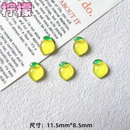 20pcs Mixed 3D Summer Jelly Fruit Nail Art Charms